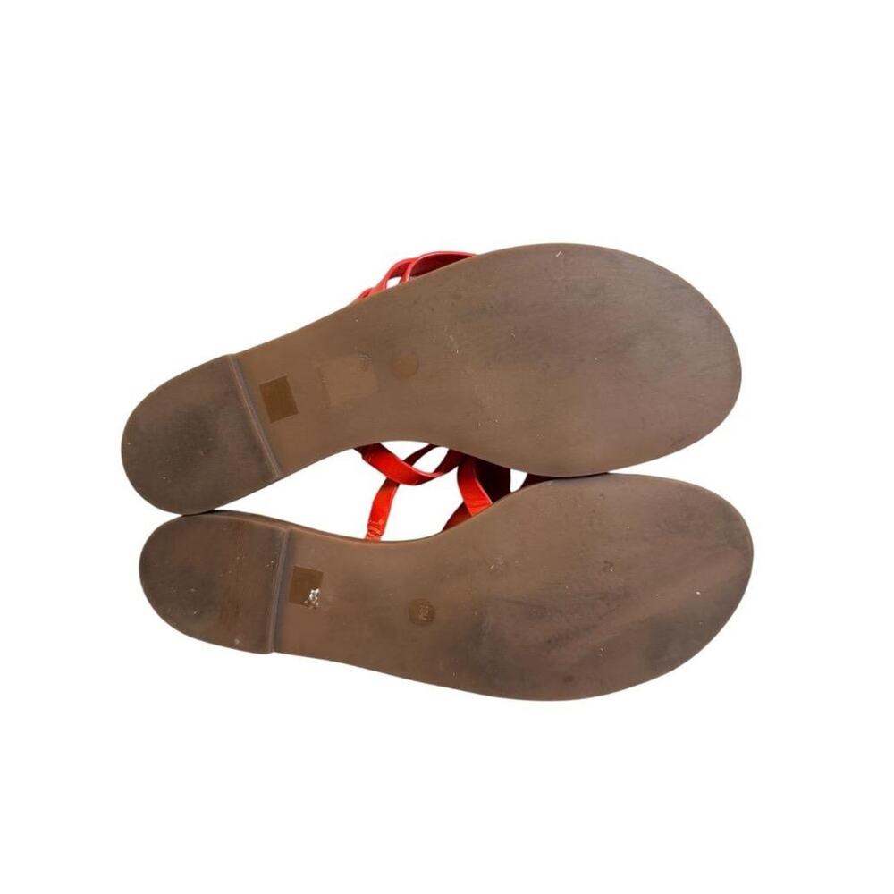 Tory Burch Patos Flat Red Leather Slide Sandal Women size 10 - Picture 5 of 5